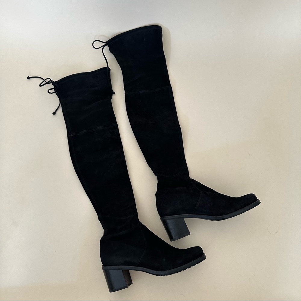 STAURT WEITZMAN over-the-knee black suede boots